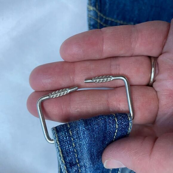 Vintage Overalls Shorts Faded Glory Blue Denim Women’s Size 20W Pocket Front Y2K - Picture 8 of 9